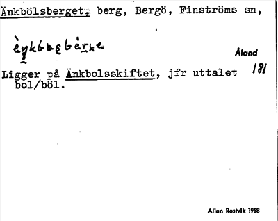 Bild på arkivkortet för arkivposten Änkbölsberget
