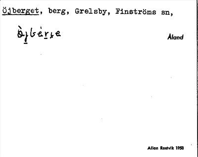 Bild på arkivkortet för arkivposten Öjberget