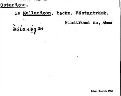 Bild på arkivkortet för arkivposten Östanögon