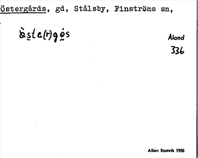 Bild på arkivkortet för arkivposten Östergårds
