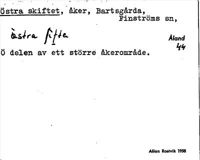 Bild på arkivkortet för arkivposten Östra skiftet