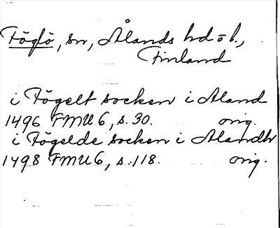 Bild på arkivkortet för arkivposten Föglö