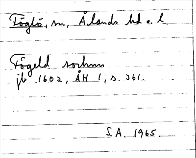 Bild på arkivkortet för arkivposten Föglö