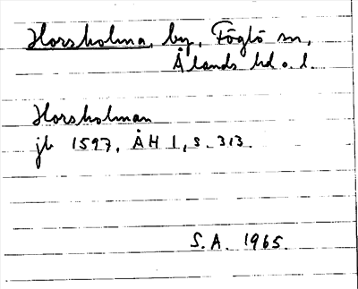 Bild på arkivkortet för arkivposten Horsholma