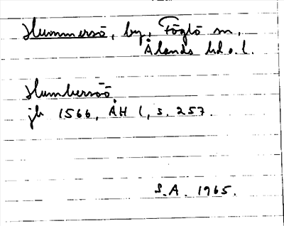 Bild på arkivkortet för arkivposten Hummersö