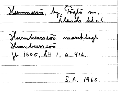 Bild på arkivkortet för arkivposten Hummersö