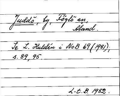 Bild på arkivkortet för arkivposten Juddö
