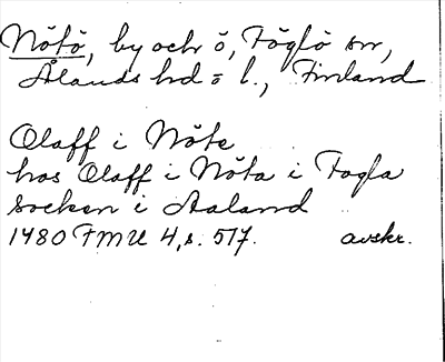 Bild på arkivkortet för arkivposten Nötö