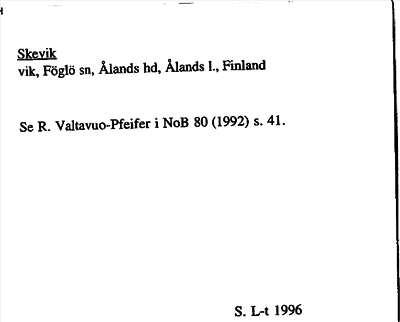 Bild på arkivkortet för arkivposten Skevik