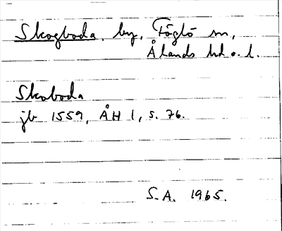 Bild på arkivkortet för arkivposten Skogboda