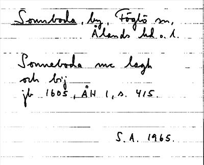 Bild på arkivkortet för arkivposten Sonnboda