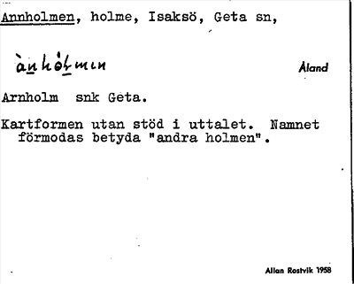 Bild på arkivkortet för arkivposten Annholmen