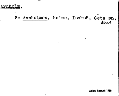 Bild på arkivkortet för arkivposten Arnholm, se Annholmen