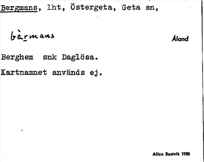 Bild på arkivkortet för arkivposten Bergmans