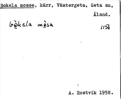 Bild på arkivkortet för arkivposten Bokela mosse