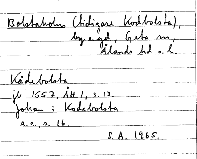 Bild på arkivkortet för arkivposten Bolstaholm
