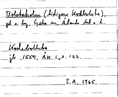 Bild på arkivkortet för arkivposten Bolstaholm