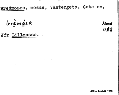 Bild på arkivkortet för arkivposten Bredmosse