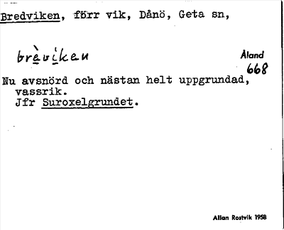 Bild på arkivkortet för arkivposten Bredviken