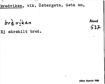 Bild på arkivkortet för arkivposten Bredviken