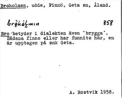 Bild på arkivkortet för arkivposten Broholmen