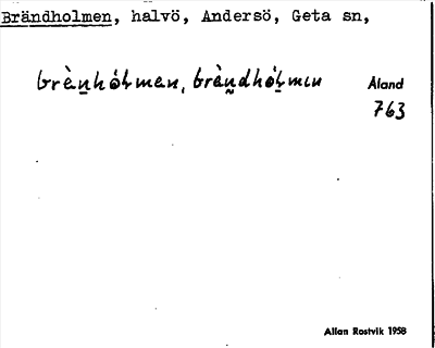 Bild på arkivkortet för arkivposten Brändholmen