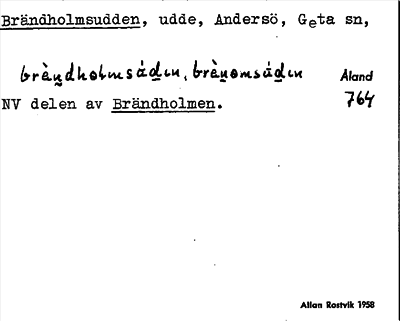 Bild på arkivkortet för arkivposten Brändholmsudden
