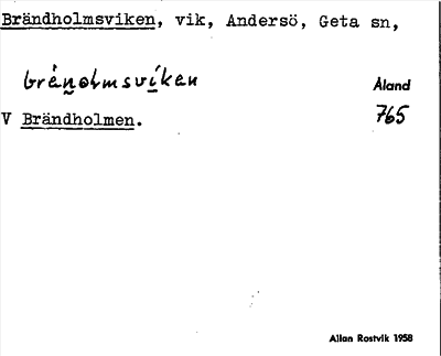 Bild på arkivkortet för arkivposten Brändholmsviken