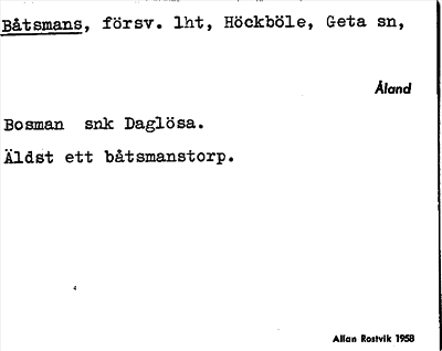 Bild på arkivkortet för arkivposten Båtsmans