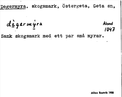 Bild på arkivkortet för arkivposten Degermyra