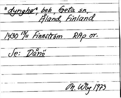 Bild på arkivkortet för arkivposten »dynghø», se Dånö