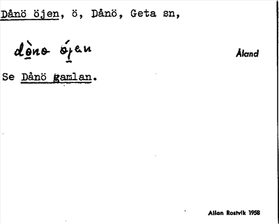 Bild på arkivkortet för arkivposten Dånö öjen