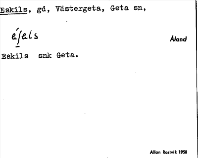 Bild på arkivkortet för arkivposten Eskils