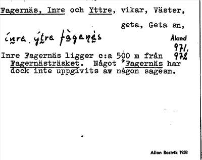 Bild på arkivkortet för arkivposten Fagernäs, Inre och Yttre
