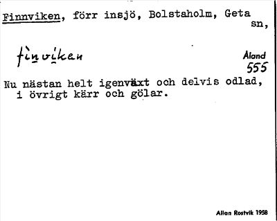 Bild på arkivkortet för arkivposten Finnviken