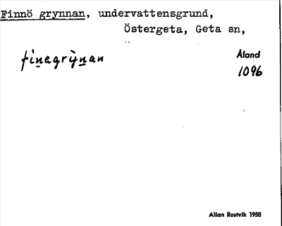 Bild på arkivkortet för arkivposten Finnö grynnan