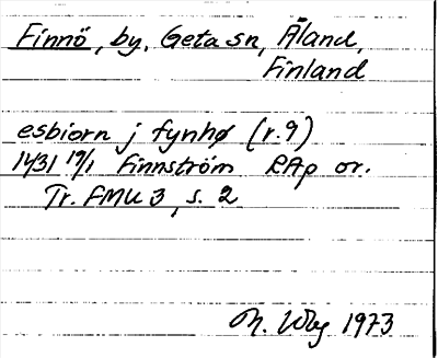 Bild på arkivkortet för arkivposten Finnö