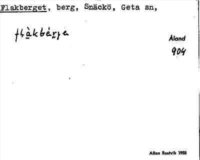 Bild på arkivkortet för arkivposten Flakberget