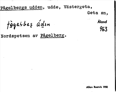 Bild på arkivkortet för arkivposten Fågelbergs udden
