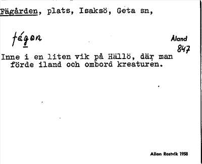 Bild på arkivkortet för arkivposten Fägården