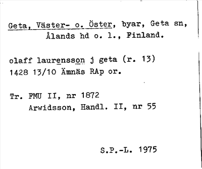 Bild på arkivkortet för arkivposten Geta, Väster-o. Öster