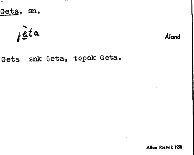 Bild på arkivkortet för arkivposten Geta