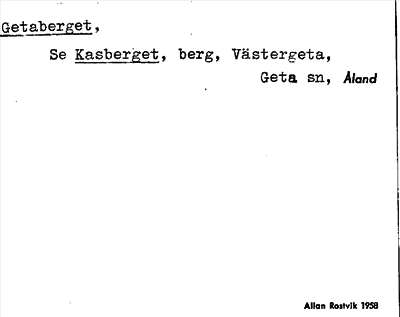 Bild på arkivkortet för arkivposten Getasberget, se Kasberget