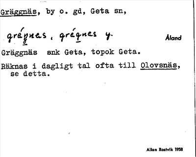 Bild på arkivkortet för arkivposten Gräggnäs