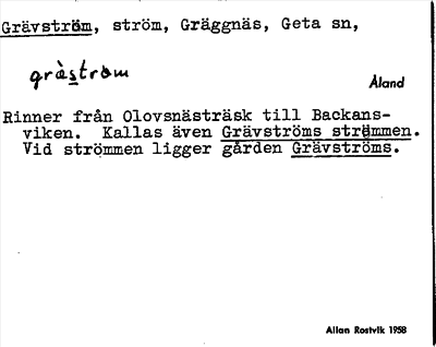 Bild på arkivkortet för arkivposten Grävström