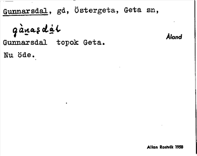 Bild på arkivkortet för arkivposten Gunnarsdal