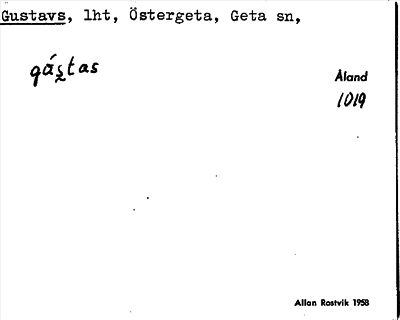 Bild på arkivkortet för arkivposten Gustavs