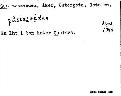 Bild på arkivkortet för arkivposten Gustavssveden