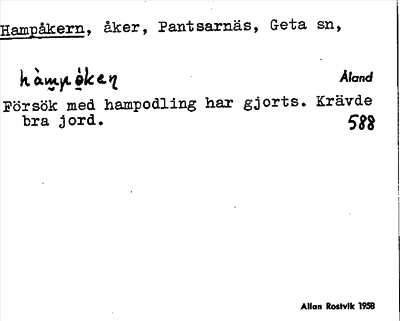 Bild på arkivkortet för arkivposten Hampåkern