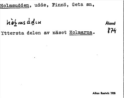 Bild på arkivkortet för arkivposten Holmsudden